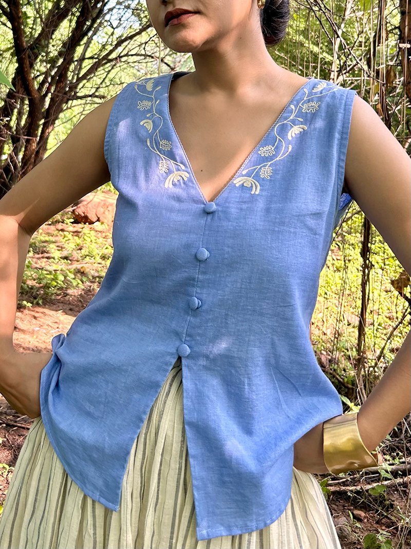 Poem Blue Top